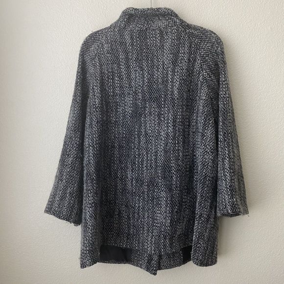 Eileen Fisher Jacket Womens Sz XL Wool Peacoat Tweed Button Front - Picture 2 of 8